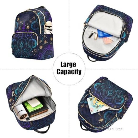 Small Quilted Polyester Backpack with Anti-Theft Pocket for Women Travel